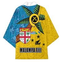 Malampa Fiji Day Kimono Tapa and Melanesian Patterns with Coat of Arms