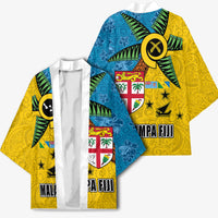 Malampa Fiji Day Kimono Tapa and Melanesian Patterns with Coat of Arms