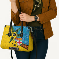 Malampa Fiji Day Leather Bag Tapa and Melanesian Patterns with Coat of Arms