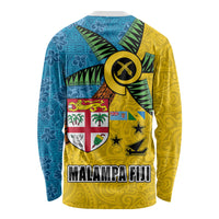Malampa Fiji Day Long Sleeve Shirt Tapa and Melanesian Patterns with Coat of Arms