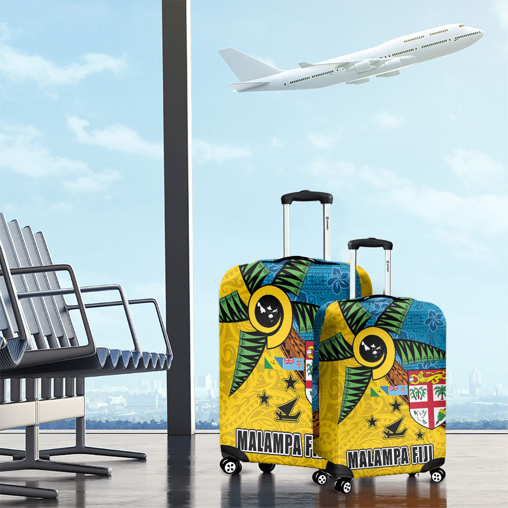 Malampa Fiji Day Luggage Cover Tapa and Melanesian Patterns with Coat of Arms
