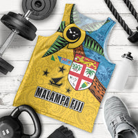 Malampa Fiji Day Men Tank Top Tapa and Melanesian Patterns with Coat of Arms