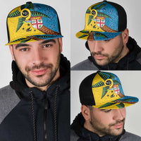 Malampa Fiji Day Mesh Trucker Cap Tapa and Melanesian Patterns with Coat of Arms