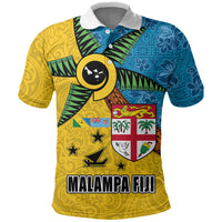 Malampa Fiji Day Polo Shirt Tapa and Melanesian Patterns with Coat of Arms