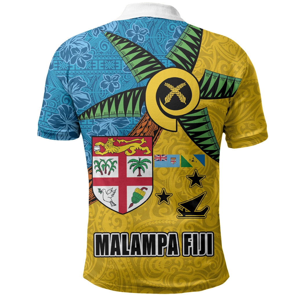 Malampa Fiji Day Polo Shirt Tapa and Melanesian Patterns with Coat of Arms