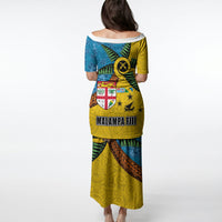 Malampa Fiji Day Puletasi Tapa and Melanesian Patterns with Coat of Arms