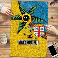 Malampa Fiji Day Puzzle Tapa and Melanesian Patterns with Coat of Arms