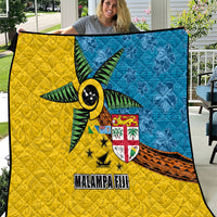Malampa Fiji Day Quilt Tapa and Melanesian Patterns with Coat of Arms