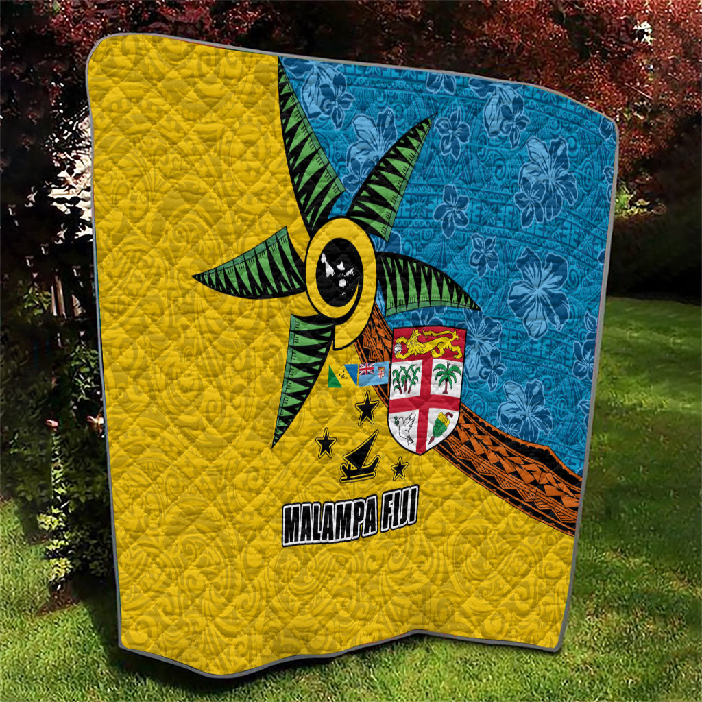 Malampa Fiji Day Quilt Tapa and Melanesian Patterns with Coat of Arms