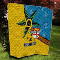 Malampa Fiji Day Quilt Tapa and Melanesian Patterns with Coat of Arms
