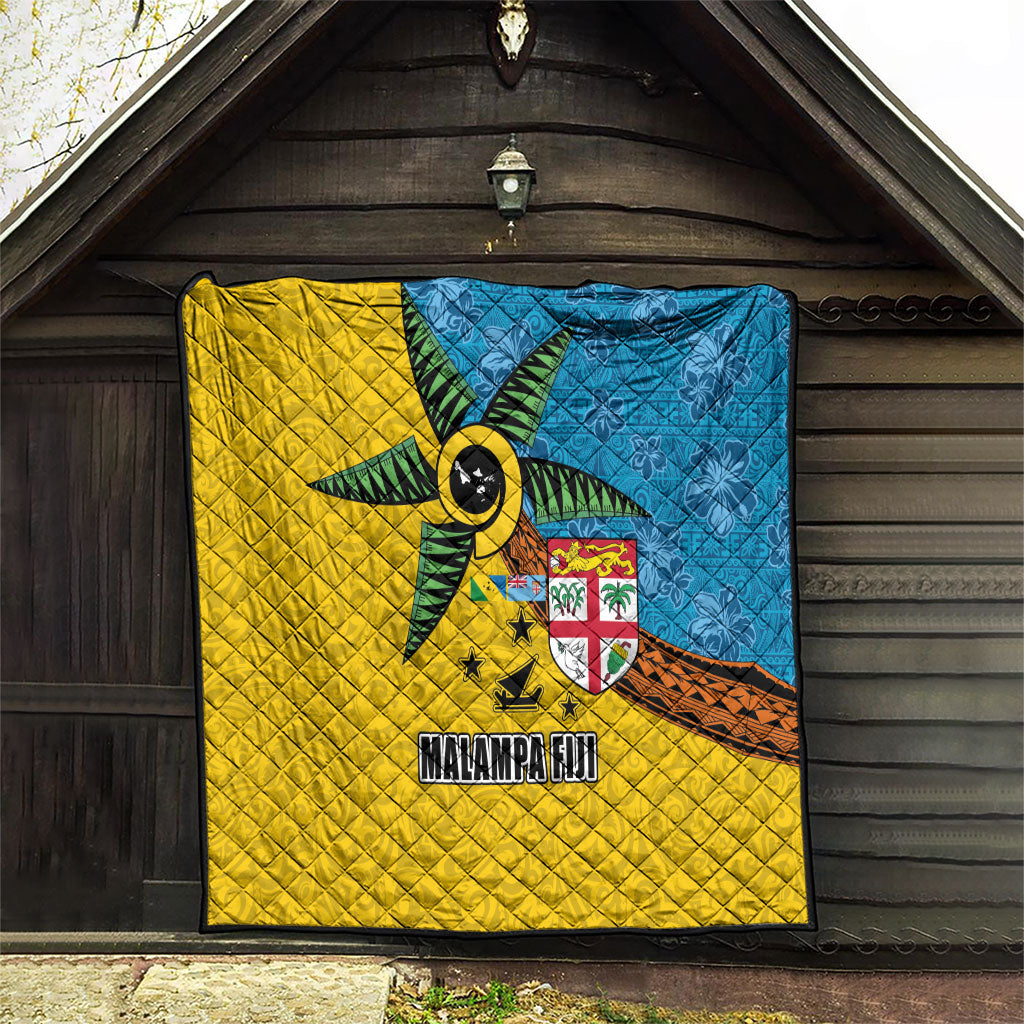 Malampa Fiji Day Quilt Tapa and Melanesian Patterns with Coat of Arms