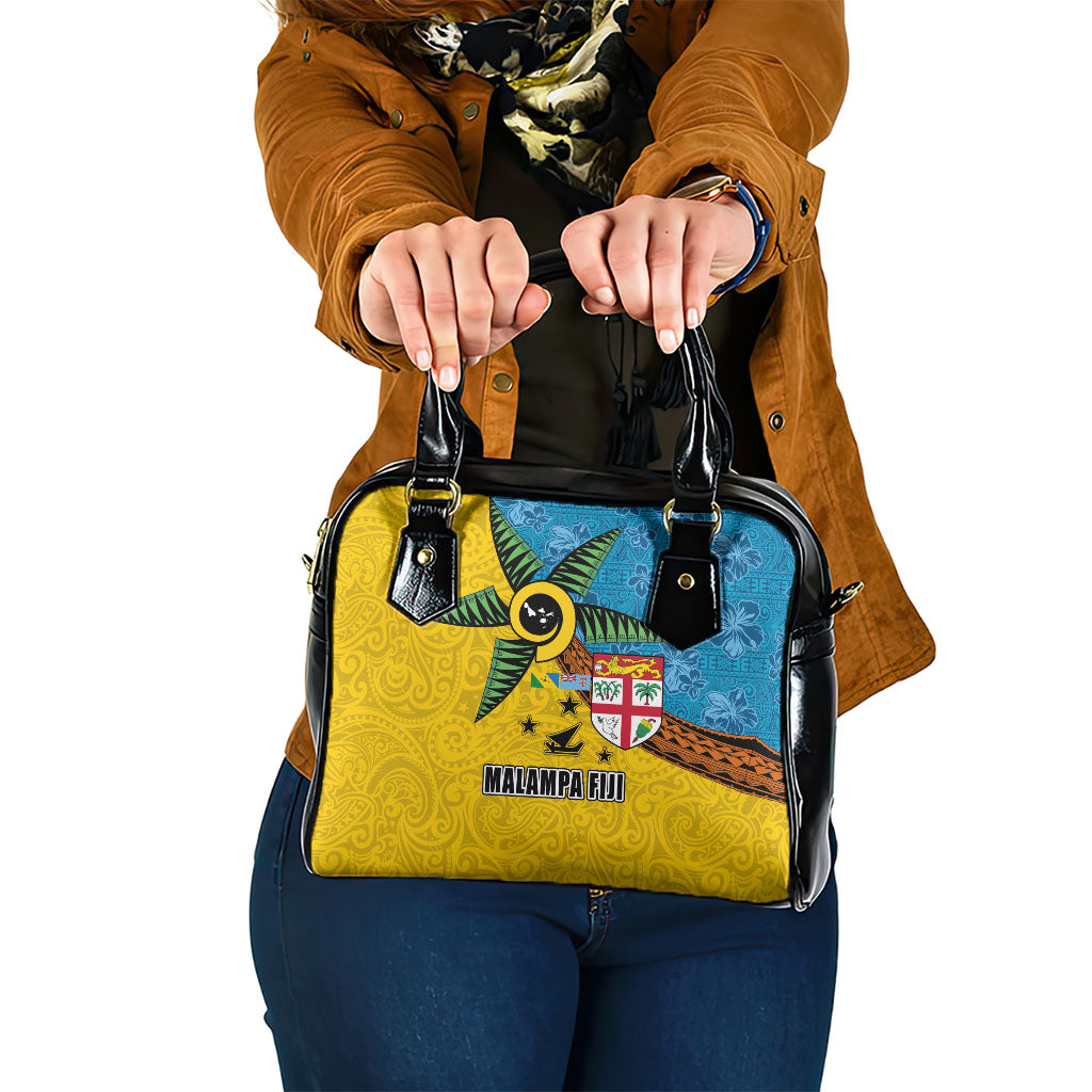 Malampa Fiji Day Shoulder Handbag Tapa and Melanesian Patterns with Coat of Arms