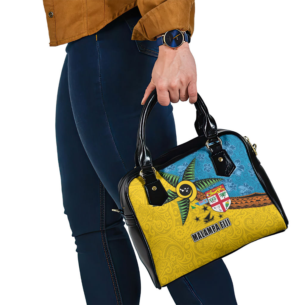 Malampa Fiji Day Shoulder Handbag Tapa and Melanesian Patterns with Coat of Arms