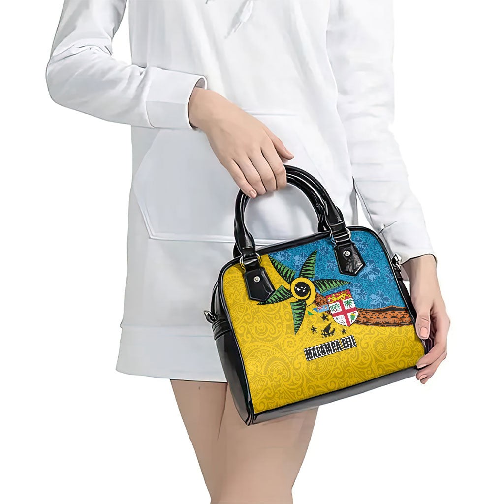 Malampa Fiji Day Shoulder Handbag Tapa and Melanesian Patterns with Coat of Arms