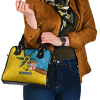 Malampa Fiji Day Shoulder Handbag Tapa and Melanesian Patterns with Coat of Arms