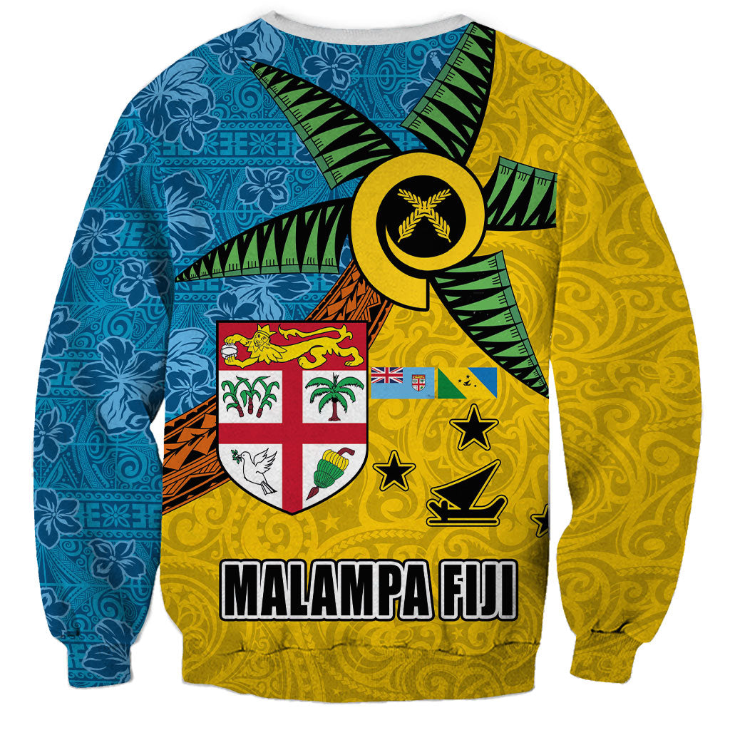 Malampa Fiji Day Sweatshirt Tapa and Melanesian Patterns with Coat of Arms