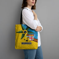 Malampa Fiji Day Tote Bag Tapa and Melanesian Patterns with Coat of Arms