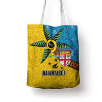 Malampa Fiji Day Tote Bag Tapa and Melanesian Patterns with Coat of Arms