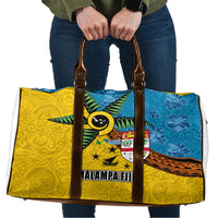 Malampa Fiji Day Travel Bag Tapa and Melanesian Patterns with Coat of Arms