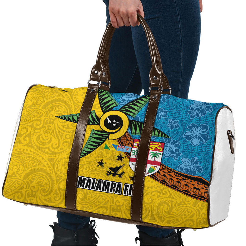 Malampa Fiji Day Travel Bag Tapa and Melanesian Patterns with Coat of Arms