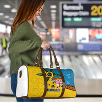 Malampa Fiji Day Travel Bag Tapa and Melanesian Patterns with Coat of Arms