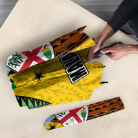 Malampa Fiji Day Umbrella Tapa and Melanesian Patterns with Coat of Arms