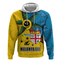 Malampa Fiji Day Zip Hoodie Tapa and Melanesian Patterns with Coat of Arms