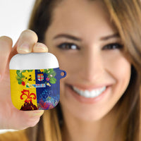 Malampa Fiji Day AirPods Case Volcano and Coral Reef with Culture Patterns Split Style