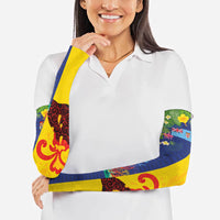Malampa Fiji Day Arm Sleeves Volcano and Coral Reef with Culture Patterns Split Style