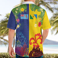 Malampa Fiji Day Hawaiian Shirt Volcano and Coral Reef with Culture Patterns Split Style
