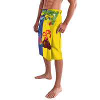 Malampa Fiji Day Lavalava Volcano and Coral Reef with Culture Patterns Split Style