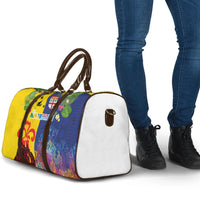 Malampa Fiji Day Travel Bag Volcano and Coral Reef with Culture Patterns Split Style
