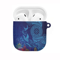 Fijian Tribal Manta Ray AirPods Case Masi Motif with Coral Reef Ocean Vibe