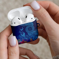 Fijian Tribal Manta Ray AirPods Case Masi Motif with Coral Reef Ocean Vibe