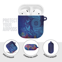 Fijian Tribal Manta Ray AirPods Case Masi Motif with Coral Reef Ocean Vibe