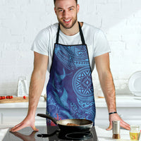Fijian Tribal Manta Ray Apron Masi Motif with Coral Reef Ocean Vibe