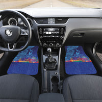 Fijian Tribal Manta Ray Car Mats Masi Motif with Coral Reef Ocean Vibe