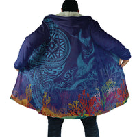 Fijian Tribal Manta Ray Cloak Masi Motif with Coral Reef Ocean Vibe