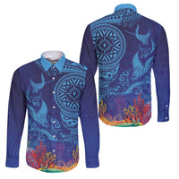 Fijian Tribal Manta Ray Family Matching Summer Maxi Dress and Hawaiian Shirt Masi Motif with Coral Reef Ocean Vibe