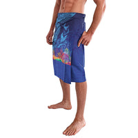 Fijian Tribal Manta Ray Lavalava Masi Motif with Coral Reef Ocean Vibe