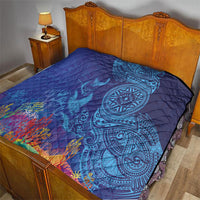 Fijian Tribal Manta Ray Quilt Masi Motif with Coral Reef Ocean Vibe