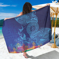 Fijian Tribal Manta Ray Sarong Masi Motif with Coral Reef Ocean Vibe