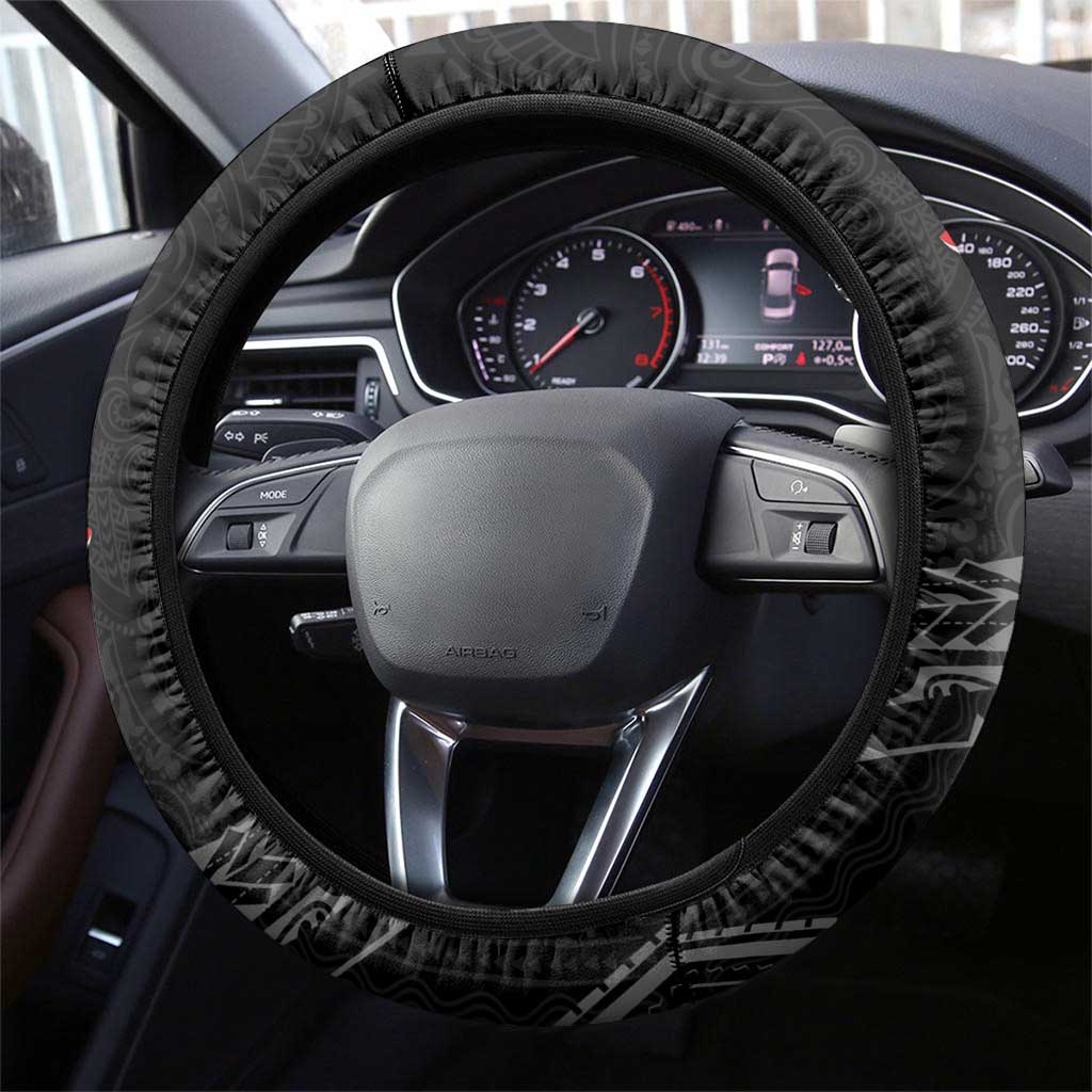 Hawaiian Halloween Skeleton Surfing Steering Wheel Cover Polynesian Tribal Tattoo and Hawaiian Pattern LT03 - Polynesian Pride