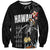 Hawaiian Halloween Skeleton Surfing Sweatshirt Polynesian Tribal Tattoo and Hawaiian Pattern