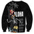 Hawaiian Halloween Skeleton Surfing Sweatshirt Polynesian Tribal Tattoo and Hawaiian Pattern