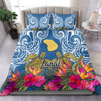Hawaii Lanai Island Bedding Set Hibiscus Turle and Map with Polynesian Spiral LT03 - Polynesian Pride