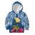 Hawaii Lanai Island Kid Hoodie Hibiscus Turle and Map with Polynesian Spiral LT03 Blue - Polynesian Pride