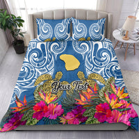 Custom Hawaii Lanai Island Bedding Set Hibiscus Turle and Map with Polynesian Spiral LT03 - Polynesian Pride