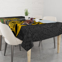Hawaii Lanai Island Tablecloth Hawaiian Warrior and Kakau Symbols Abstract Tattoo LT03 - Polynesian Pride