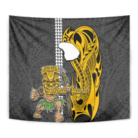 Hawaii Lanai Island Tapestry Hawaiian Warrior and Kakau Symbols Abstract Tattoo LT03 - Polynesian Pride